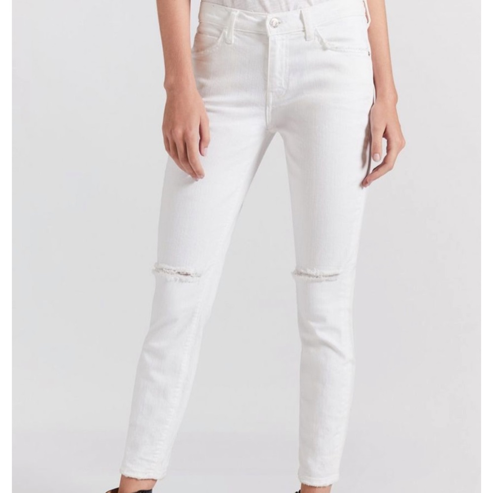 Current\Elliot high waist stiletto jean 2-yr white